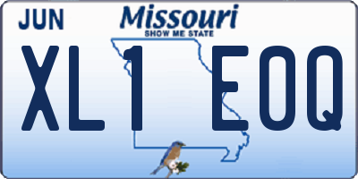MO license plate XL1E0Q