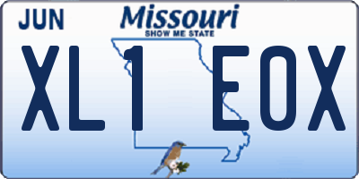 MO license plate XL1E0X