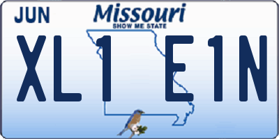 MO license plate XL1E1N