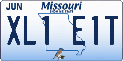 MO license plate XL1E1T