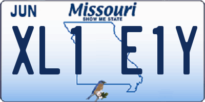 MO license plate XL1E1Y