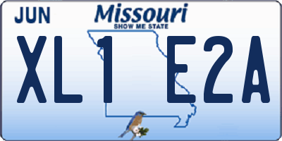 MO license plate XL1E2A