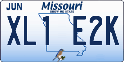 MO license plate XL1E2K