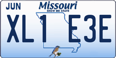 MO license plate XL1E3E