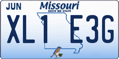 MO license plate XL1E3G