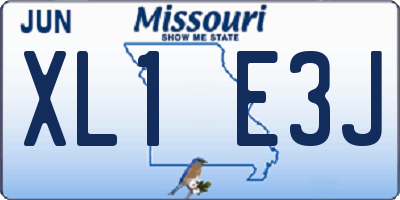 MO license plate XL1E3J