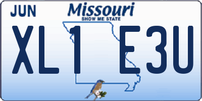MO license plate XL1E3U