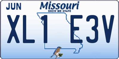 MO license plate XL1E3V