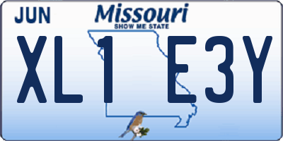 MO license plate XL1E3Y