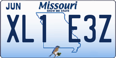 MO license plate XL1E3Z