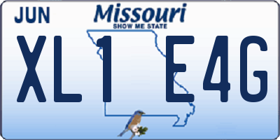 MO license plate XL1E4G