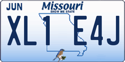 MO license plate XL1E4J