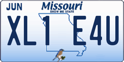 MO license plate XL1E4U
