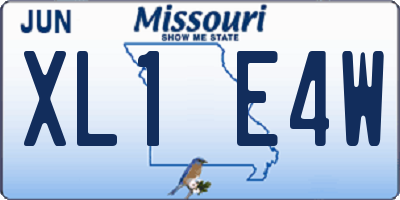 MO license plate XL1E4W