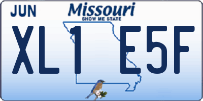MO license plate XL1E5F