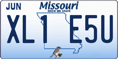 MO license plate XL1E5U