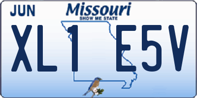 MO license plate XL1E5V