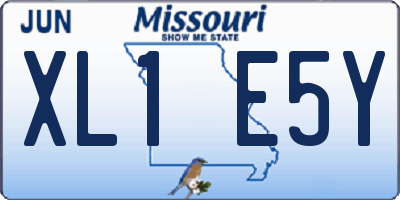 MO license plate XL1E5Y