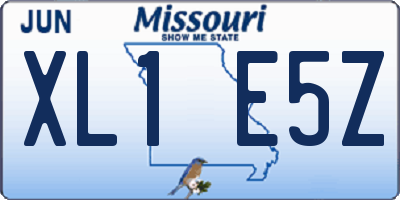 MO license plate XL1E5Z