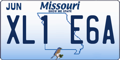 MO license plate XL1E6A