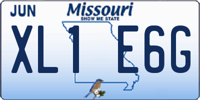 MO license plate XL1E6G