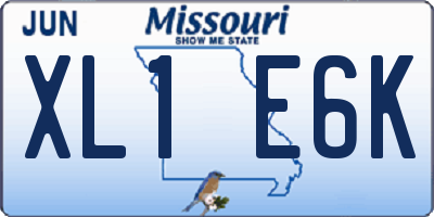MO license plate XL1E6K