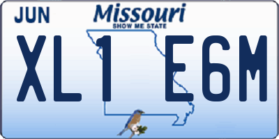 MO license plate XL1E6M