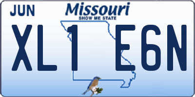 MO license plate XL1E6N