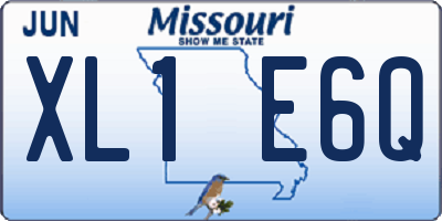 MO license plate XL1E6Q