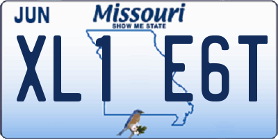MO license plate XL1E6T