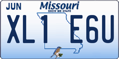 MO license plate XL1E6U