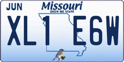 MO license plate XL1E6W