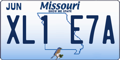 MO license plate XL1E7A