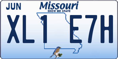MO license plate XL1E7H