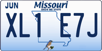 MO license plate XL1E7J