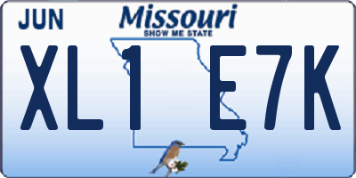 MO license plate XL1E7K