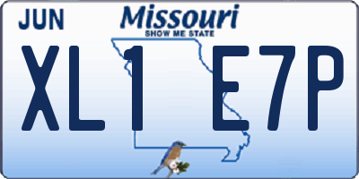 MO license plate XL1E7P