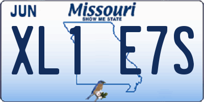 MO license plate XL1E7S