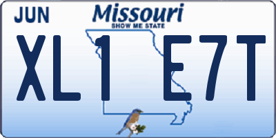 MO license plate XL1E7T
