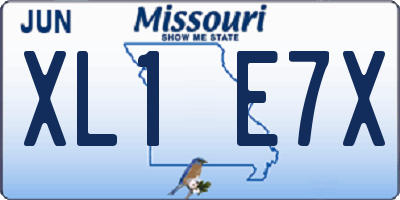 MO license plate XL1E7X