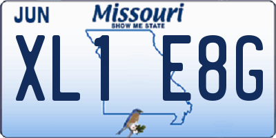 MO license plate XL1E8G
