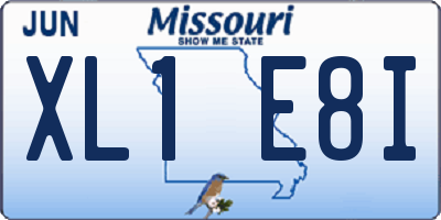 MO license plate XL1E8I