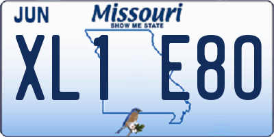 MO license plate XL1E8O
