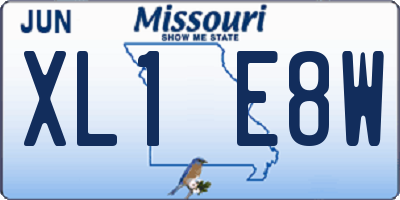 MO license plate XL1E8W