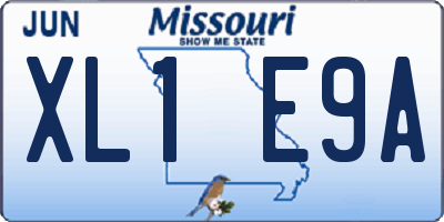 MO license plate XL1E9A