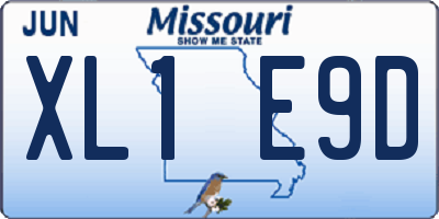 MO license plate XL1E9D