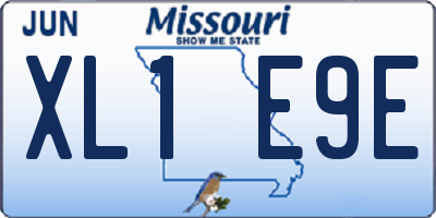MO license plate XL1E9E