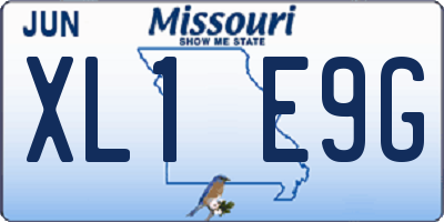 MO license plate XL1E9G