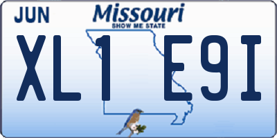 MO license plate XL1E9I