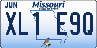 MO license plate XL1E9Q